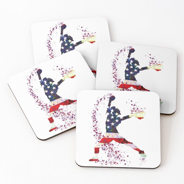 Item preview, Girl Baseball Pitcher American Flag Watercolor Softball Gift designed and sold by LotusGifts.