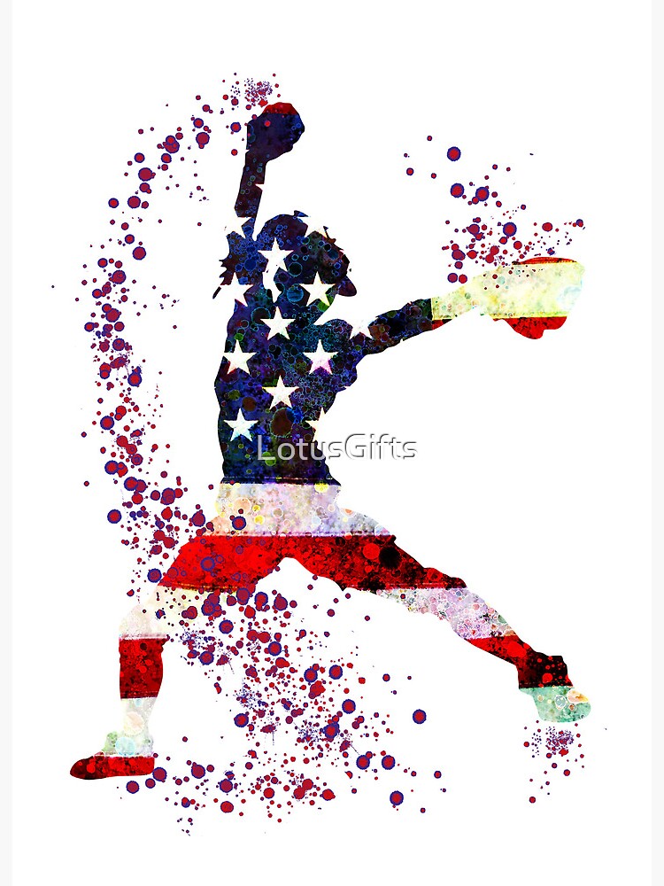 Girl Baseball Pitcher American Flag Watercolor Softball Gift Art Board  Print for Sale by LotusGifts