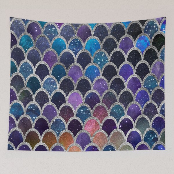Item preview, Galaxy mermaid scales - silver designed and sold by peggieprints.