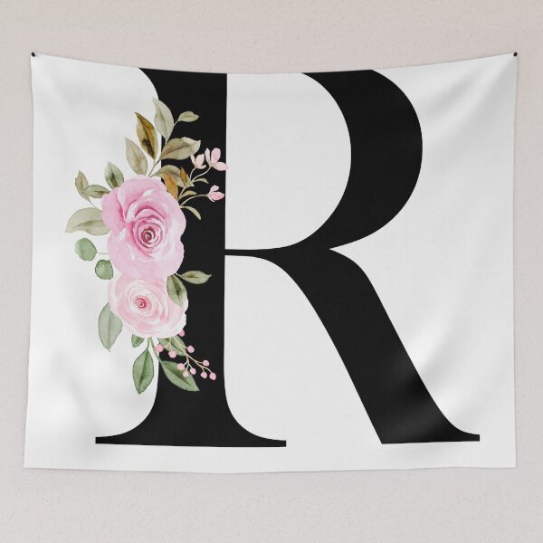 Item preview, Letter R with Natural Multi Color Flowers designed and sold by Print-Online.