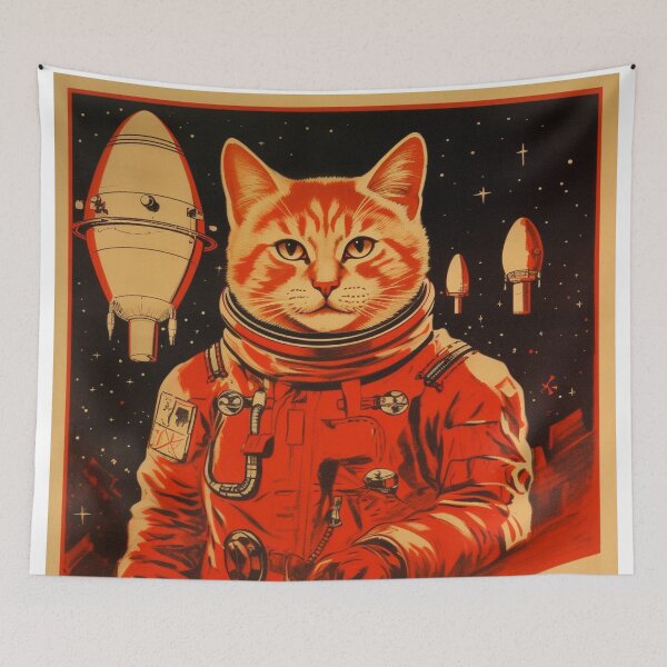Item preview, Cat Space Program Propaganda Artwork #8 designed and sold by ArcStormDesigns.