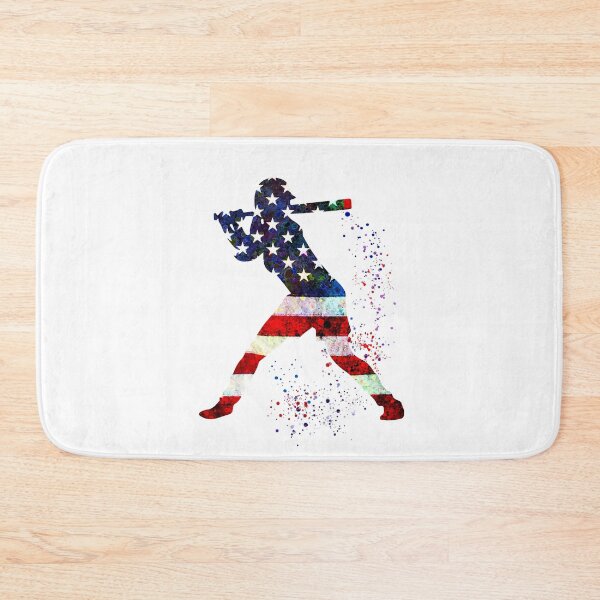 Item preview, Girl Baseball Batter American Flag Watercolor Softball Gift designed and sold by LotusGifts.