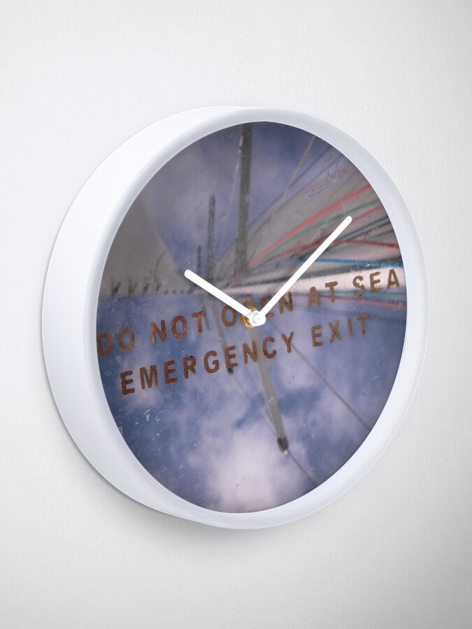 Clock, Do not open at Sea - Emergency! designed and sold by Hike-and-Click