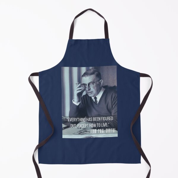 Item preview, Sartre portrait and  quote: Everything has been figured out, except how to live. designed and sold by artbleed.