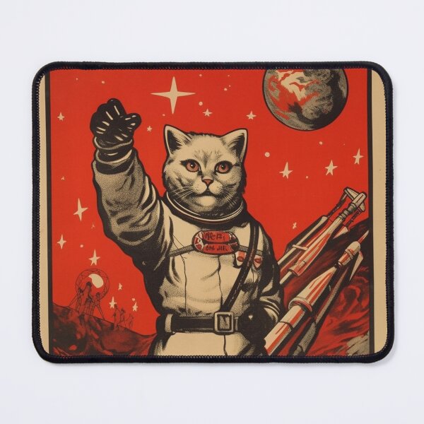 Item preview, Cat Space Program Propaganda Artwork #9 designed and sold by ArcStormDesigns.