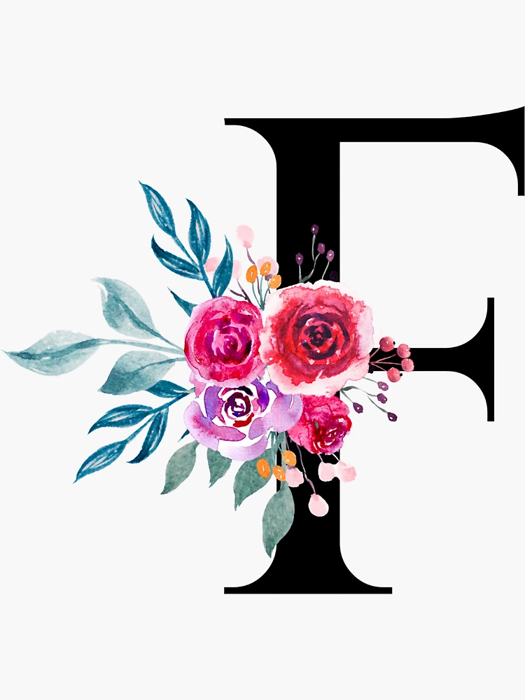  GRAPHICS & MORE Letter F Floral Monogram Initial Purse