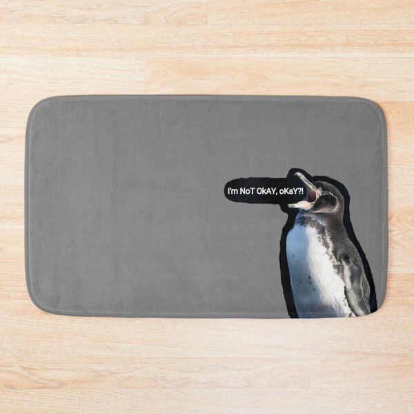 Item preview, (Grey #808080 Background) Galapagos Penguin is not okay, okay? designed and sold by SBPenguins.