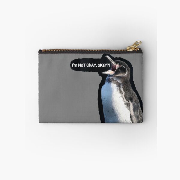 Item preview, (Grey #808080 Background) Galapagos Penguin is not okay, okay? designed and sold by SBPenguins.