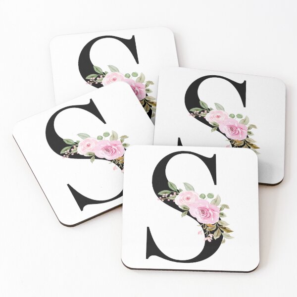 Item preview, Letter S with Flowers Multi Natural Color designed and sold by Print-Online.