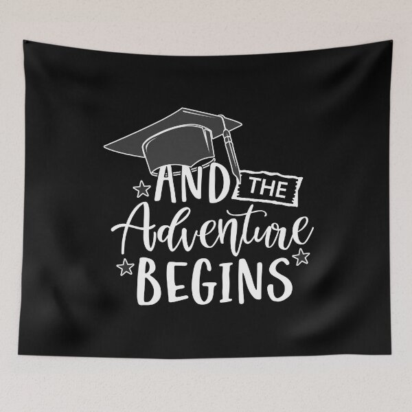 Item preview, New Grad Funny Slogan And the Adventure Begins designed and sold by Celebration Printables.