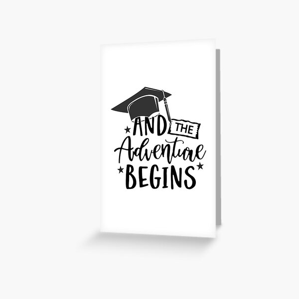Item preview, New Grad Funny Slogan And the Adventure Begins designed and sold by Celebration Printables.