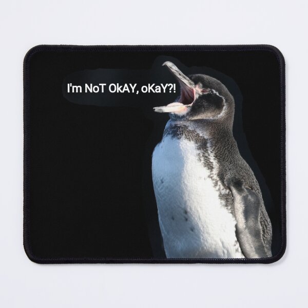 Item preview, (Black Background) Galapagos Penguin is not okay, okay? designed and sold by SBPenguins.