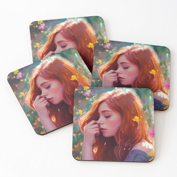 Item preview, Dreamy Redhead in a Psychedelic Garden I designed and sold by V0L0S.