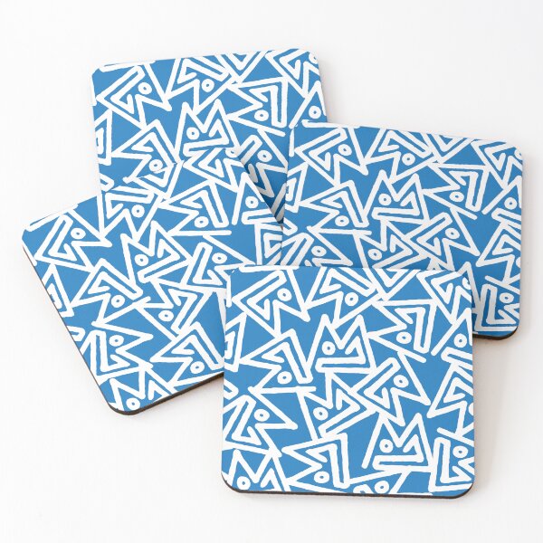 Item preview, Fun 90's Inspired Blue and White Squiggle Line Pattern designed and sold by ArtShiftFL.