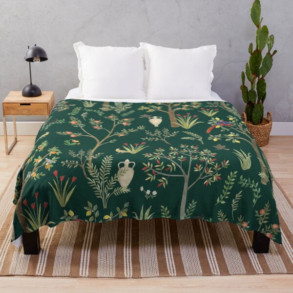 Item preview, Italian Villa Garden - Forest green - watercolour pattern by Cecca Designs designed and sold by Cecca-Designs.