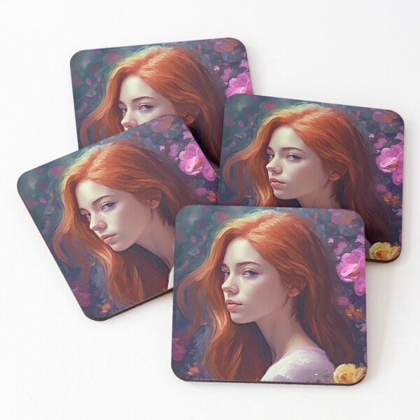 Item preview, Dreamy Redhead in a Psychedelic Garden II designed and sold by V0L0S.