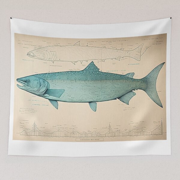 Item preview, Chinook Salmon Fish Print designed and sold by danielliamgill.