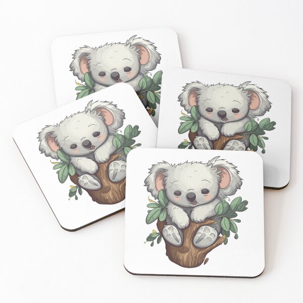 Item preview, Snuggly baby koala clinging to their eucalyptus trees designed and sold by Maycon Arts.