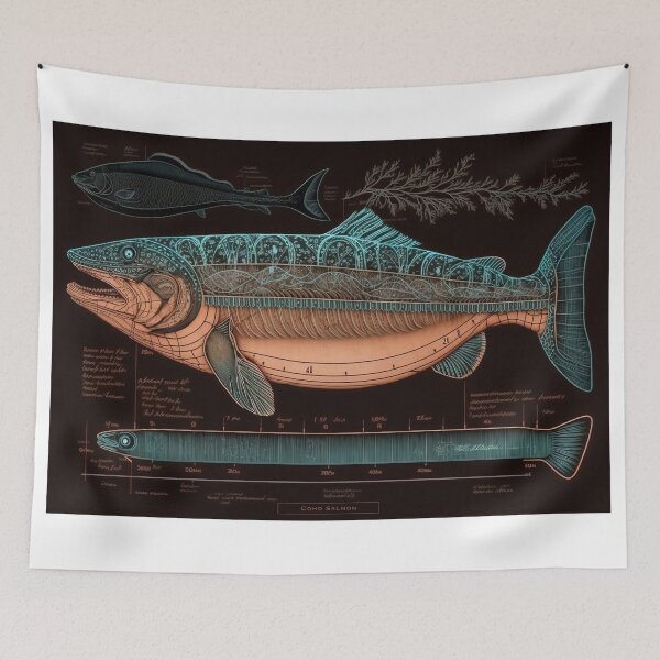 Item preview, Coho Salmon Fish Print designed and sold by danielliamgill.