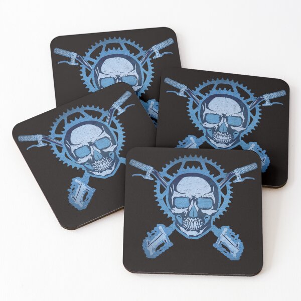 Item preview, Bicycle skull and crossbones (blue) designed and sold by MunkeeWear.