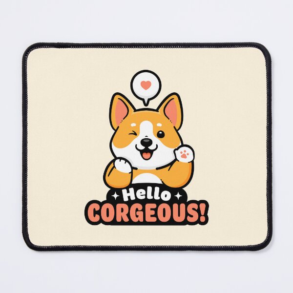 Item preview, Hello, Corgeous - Cute Corgi Pun designed and sold by Gudland.