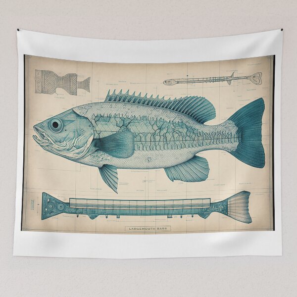Item preview, Largemouth Bass Fish Print designed and sold by danielliamgill.