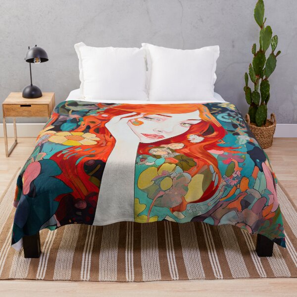 Item preview, Dreamy Redhead in a Psychedelic Garden III designed and sold by V0L0S.
