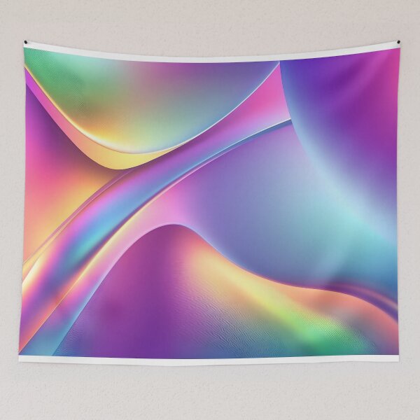 Item preview, Holographic neon curved wave in motion. Holographic wallpaper background. Gradient designed and sold by anytka.