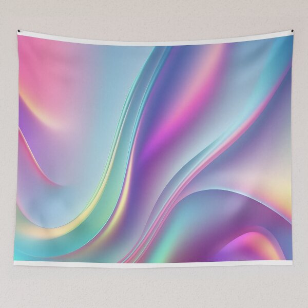 Item preview, Holographic neon curved wave in motion. Holographic wallpaper background. Gradient designed and sold by anytka.