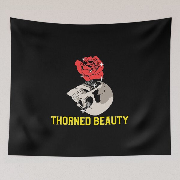Item preview, Thorned Beauty - Skull with Rose on Barbed Wire Design  designed and sold by ElLocoMus.