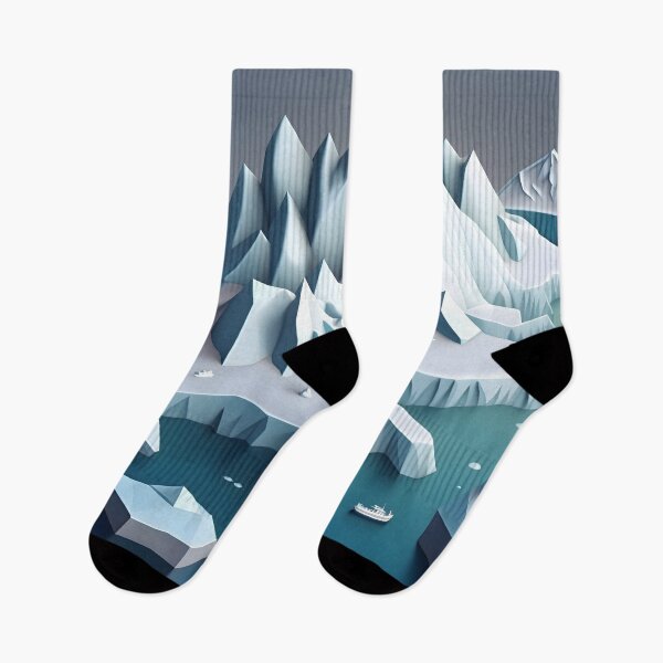 Item preview, Winter glacier landscape in geometric shapes designed and sold by NavyPanda.