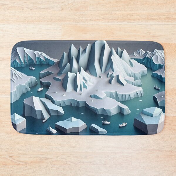 Item preview, Winter glacier landscape in geometric shapes designed and sold by NavyPanda.
