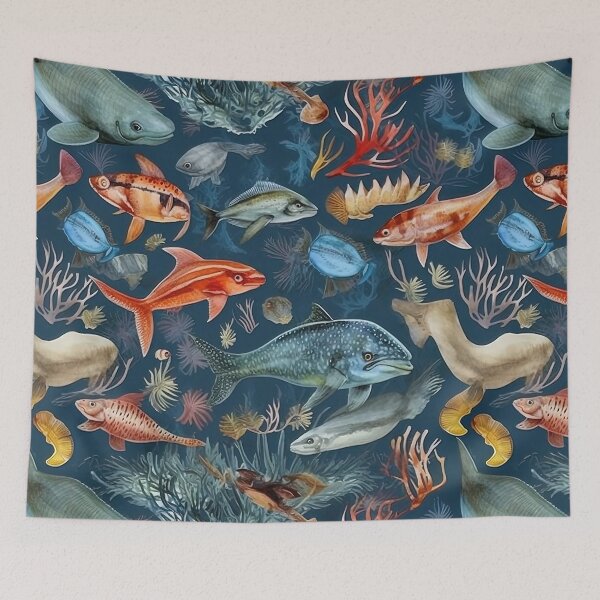 Item preview, boho sea creature patterns designed and sold by Dreamakerstudio.