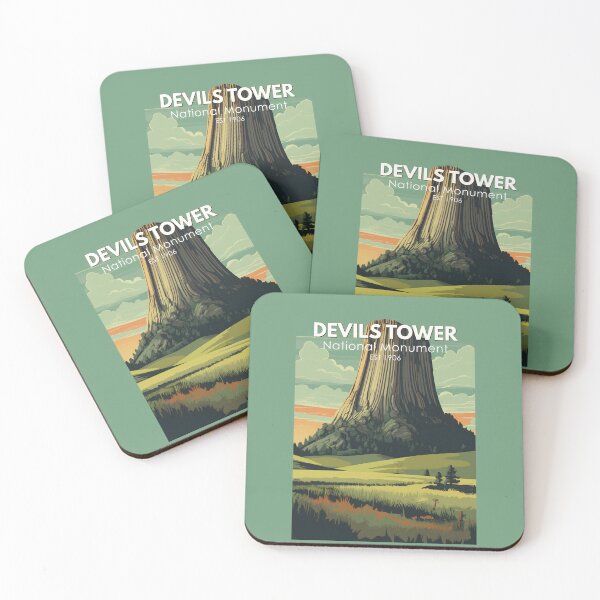Item preview, Devils Tower National Monument Travel Art Vintage designed and sold by KrisSidDesigns.