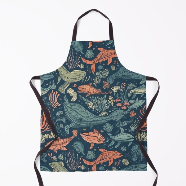 Item preview, boho underwater sea creatures pattern designed and sold by Dreamakerstudio.