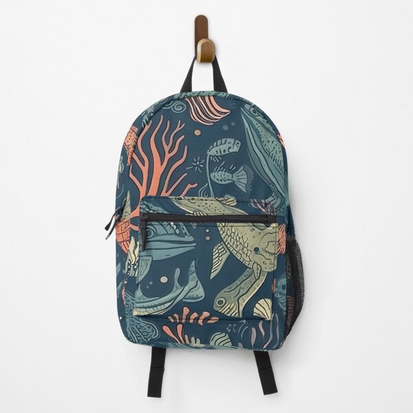 Item preview, boho underwater sea creatures pattern designed and sold by Dreamakerstudio.
