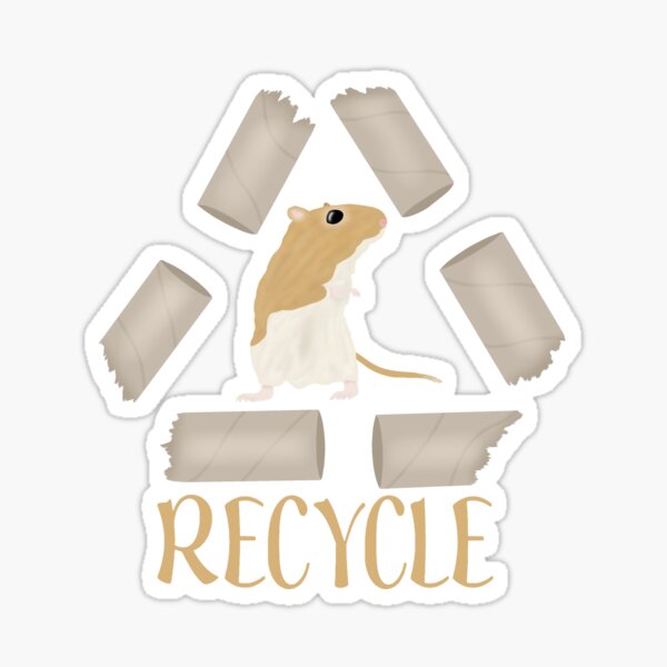 Vista previa del artículo con la obra «Lindo jerbo dorado dice recicla», diseñado y vendido por Becky-Marie.