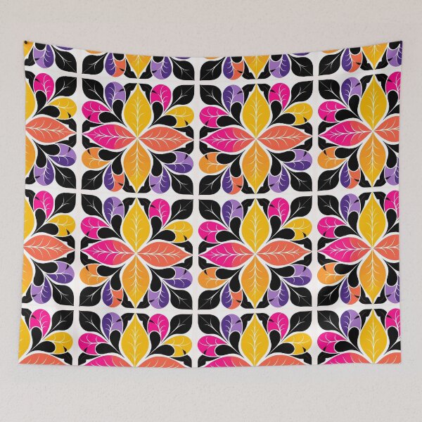 Item preview, Mary Quant-Inspired Florals in Autumn Tones designed and sold by TopArtsy.