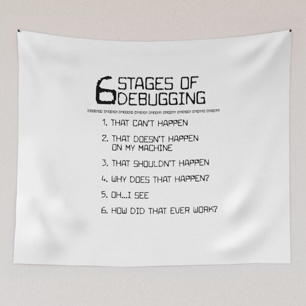 Item preview, 6 Stages of Debugging designed and sold by TeeTimeGuys.