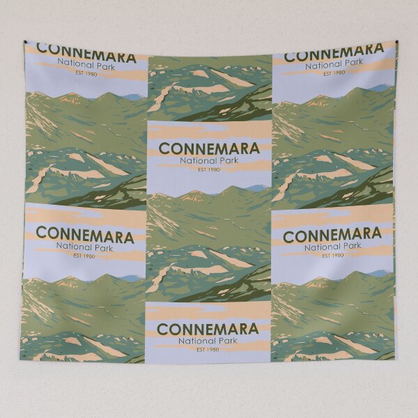 Item preview, Connemara National Park Ireland Twelve Bens Travel Art Vintage designed and sold by KrisSidDesigns.