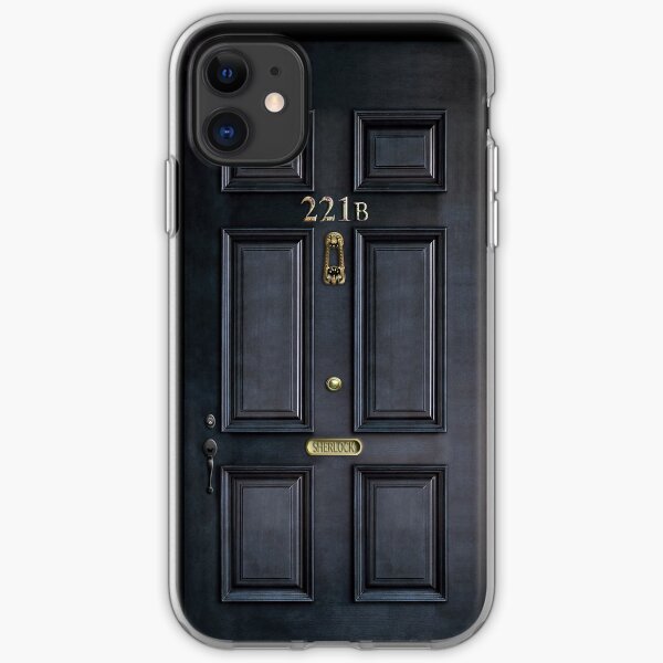 221b Baker Street schwarze Holztür iPhone Flexible Hülle