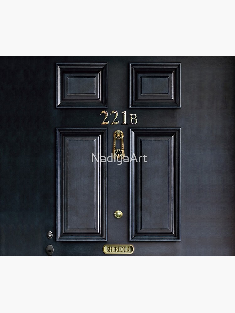 221b baker street black wood door by NadiyaArt