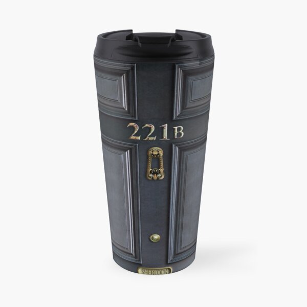 221b baker street black wood door Travel Mug