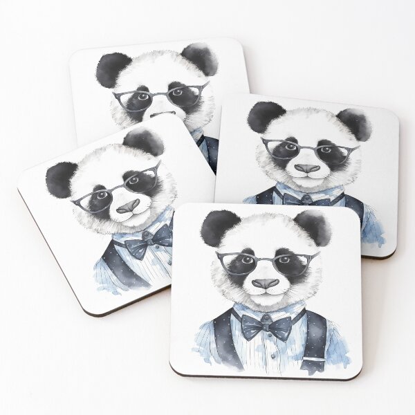 Item preview, cute panda with glasses designed and sold by tilenV.