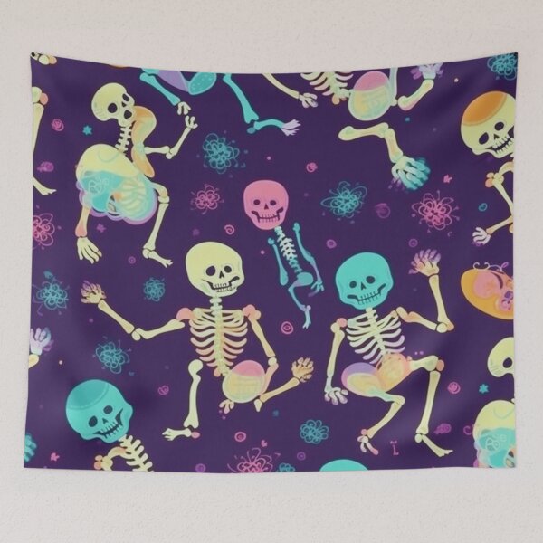 Item preview, Funny Cartoon Skeleton Pattern Art Design #14 designed and sold by Pexelpanoramas.