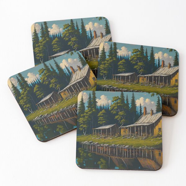 Item preview, Tranquil Rustic Lake Landscape Watercolor. designed and sold by Bb-gl.