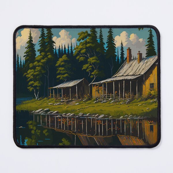 Item preview, Tranquil Rustic Lake Landscape Watercolor. designed and sold by Bb-gl.