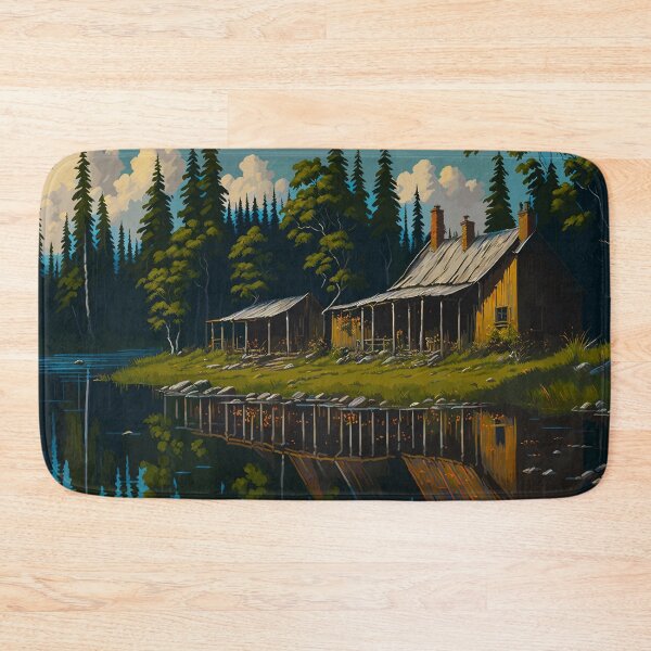 Item preview, Tranquil Rustic Lake Landscape Watercolor. designed and sold by Bb-gl.