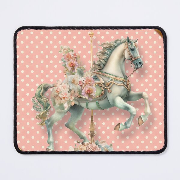 Item preview, "Pink Floral Carousel Horse." designed and sold by CherNikDesigns.