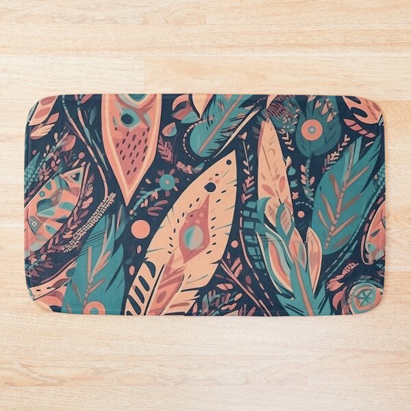 Item preview, feathers boho feminine patterns designed and sold by Dreamakerstudio.